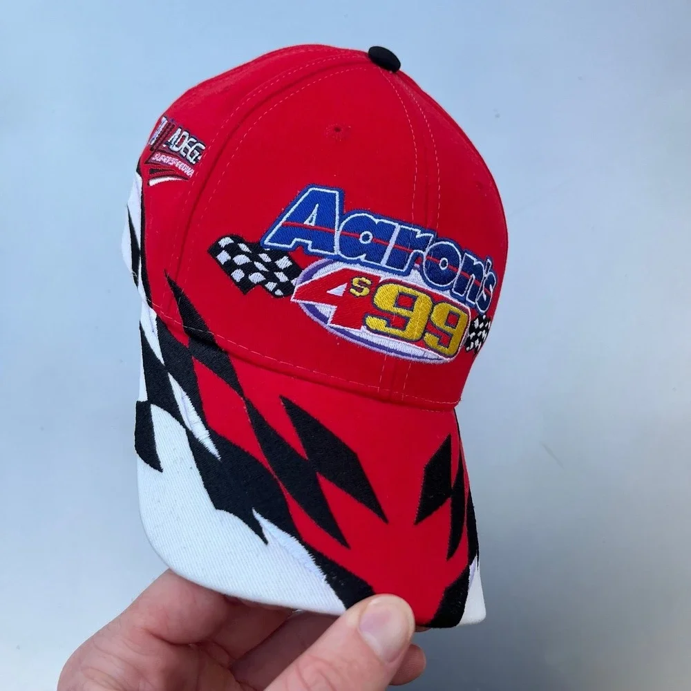 2005 ISC Aarons 499 red finish line embroidered NASCAR hat
